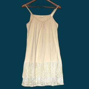 Winter Lennon Tiered Lace Trim Cami Dress Underdress Petticoat Ivory M Cottage